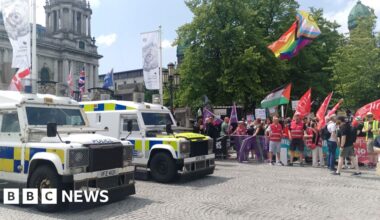 Anti-racism rally held at Belfast City Hall