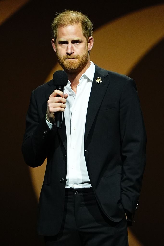The Duke of Sussex makes a speech at the Closing Ceremony of the 2025 Invictus Games, at the Rogers Arena in Vancouver, Canada. Picture date: Sunday February 16, 2025