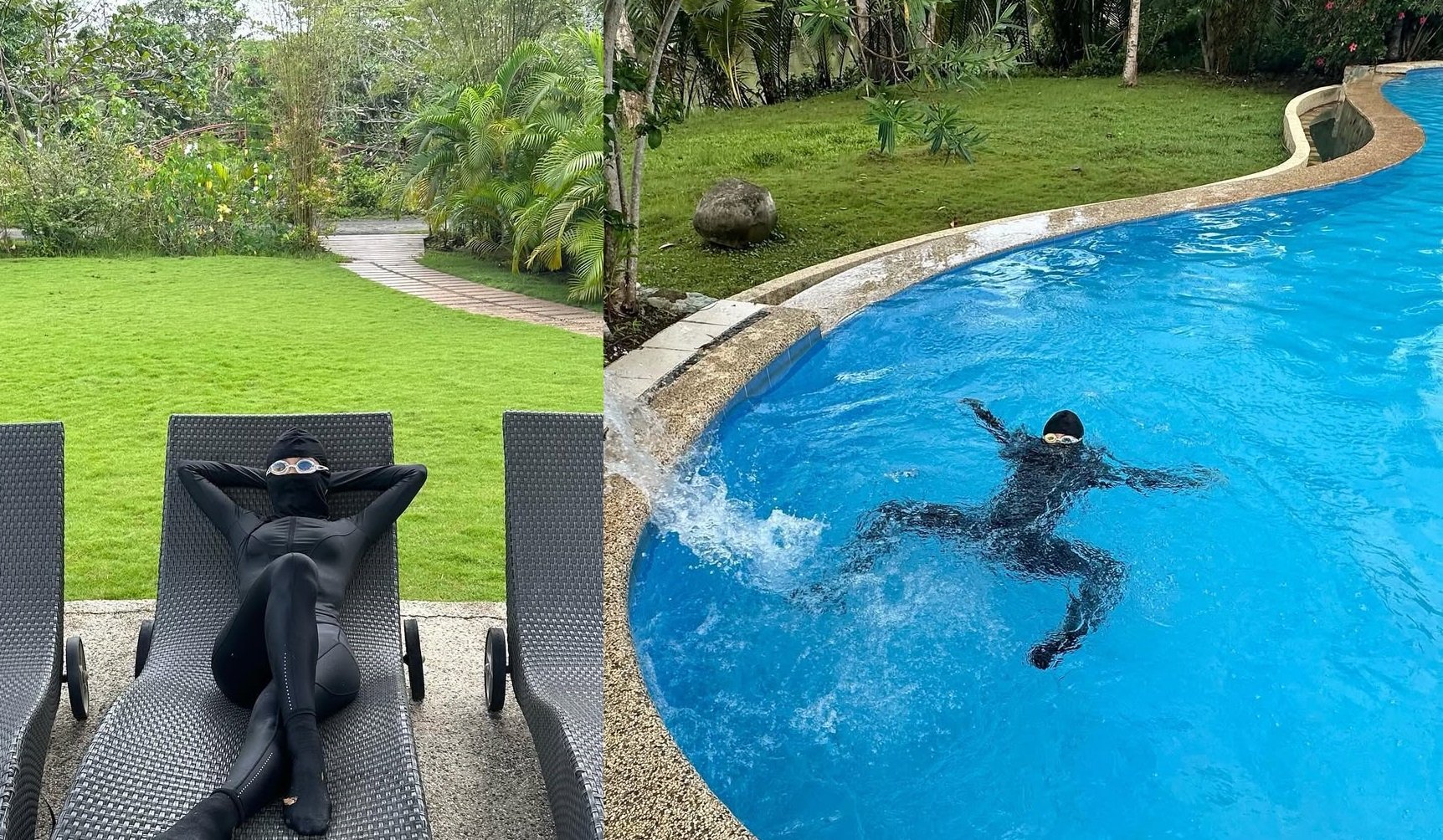 Actress Lee Se Hee goes viral for her unconventional poolside look