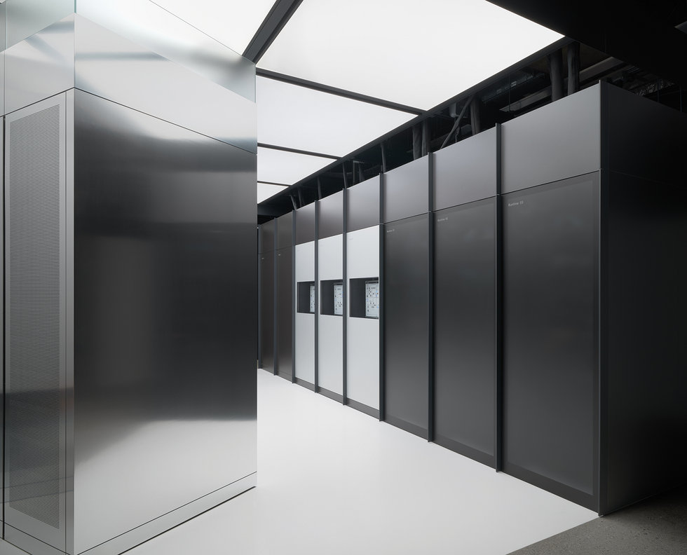 An image of a series of computer towers.