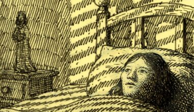 a drawing of a child lying in bed awake on a yellow post it note