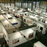 A convention center with fair booths.