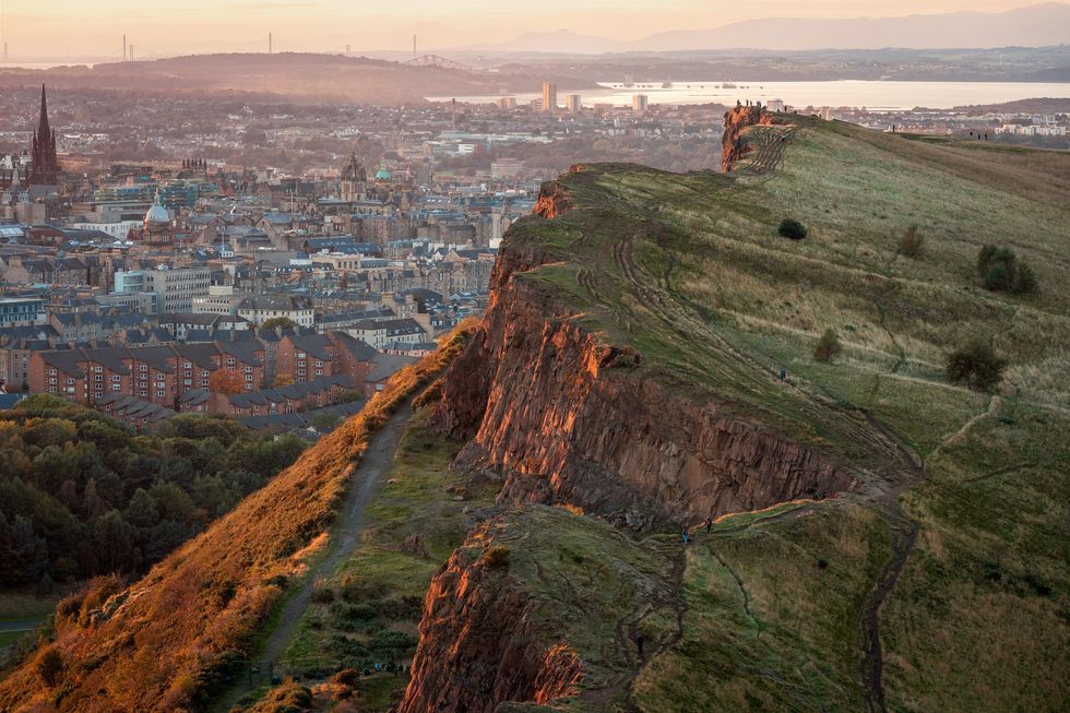 Arthur's Seat with view over Edinburgh