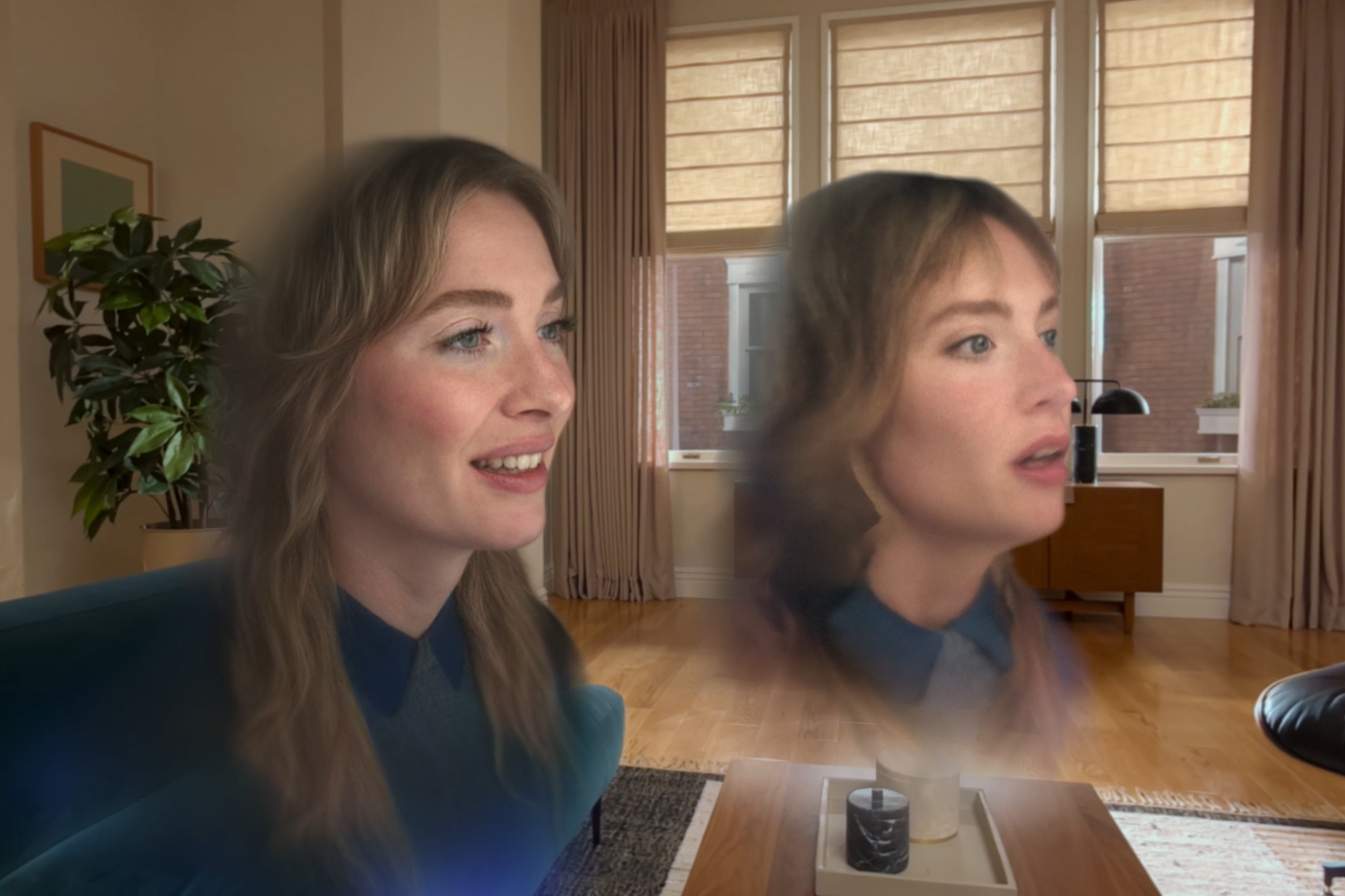 A side by side image showing improvements made to th Apple Vision Pro’s Personas avatars.