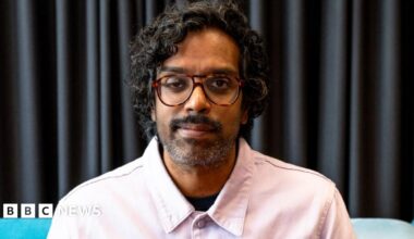 Romesh Ranganathan pictured at BBC Radio 2 in March 2025