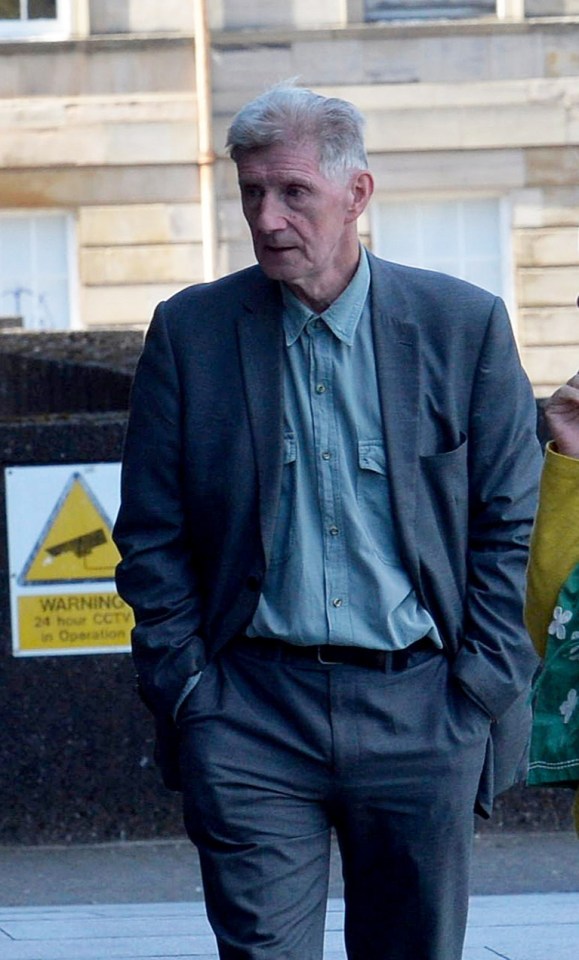 Photo of James Ferguson leaving Glasgow Sheriff Court after being convicted of sexual assault.