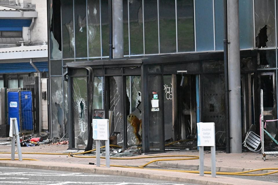 Larne Leisure Centre was damaged during the disturbances