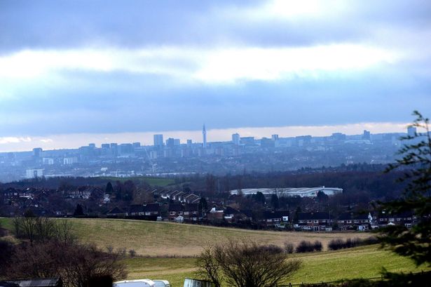 Birmingham city centre seen from Barr Beacon