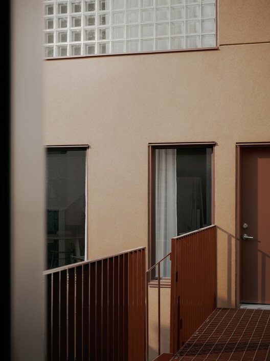 BINÔME Multi-residence / APPAREIL architecture  - Interior Photography, Wood, Handrail, Balcony