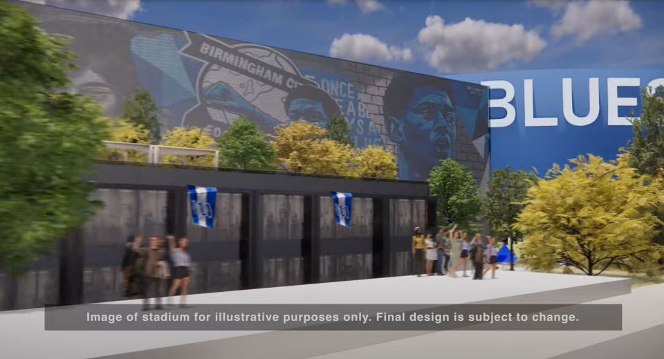 Illustration of a Birmingham City stadium concept.
