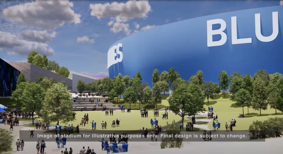 Illustration of a new Birmingham City stadium concept.
