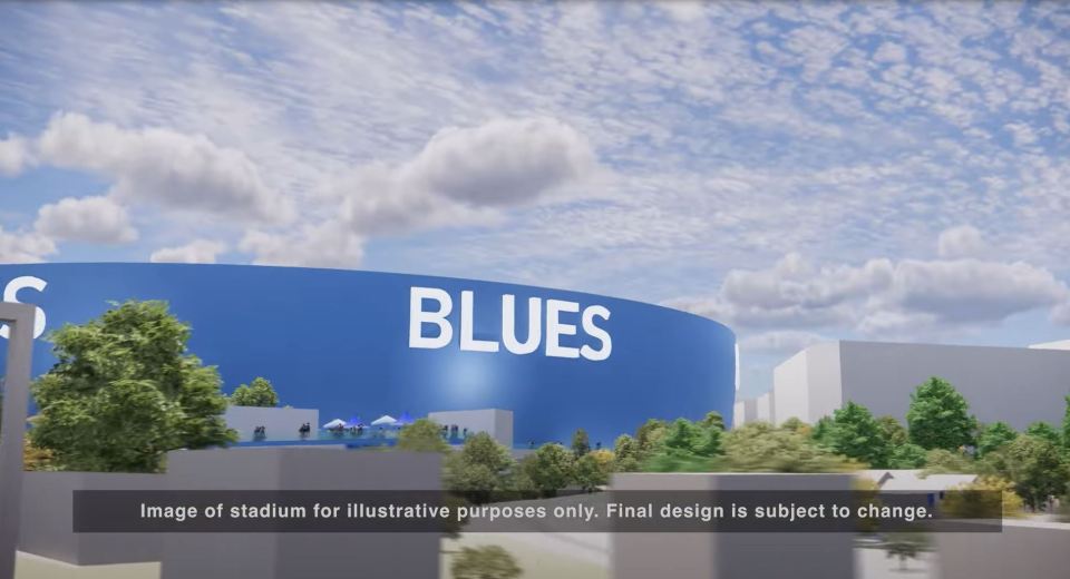 Illustration of a new Birmingham City stadium concept.