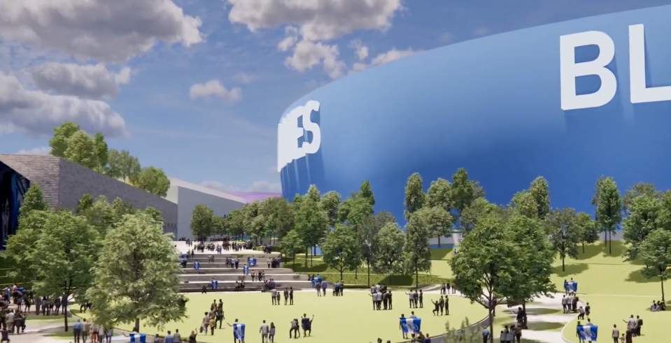 The simulation showed what it would look like to travel on the new metro line, with the stadium given a basic design just for the video