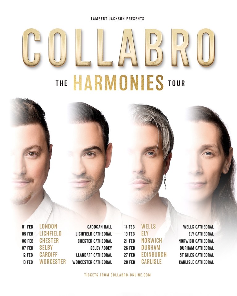 Collabro's Harmonies Tour poster.
