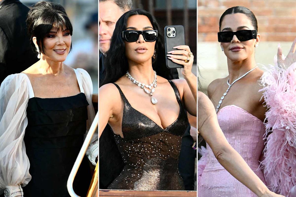 Kim and Khloé Kardashian and Mom Kris Jenner Bring the Glam for Lauren Sánchez and Jeff Bezos' Venice Wedding
