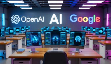 Illustration of the competitive dynamics between OpenAI's ChatGPT and Google's search engine. Image generated by AI.