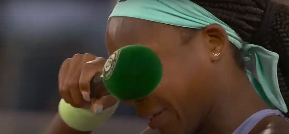 Gauff broke down momentarily on stage