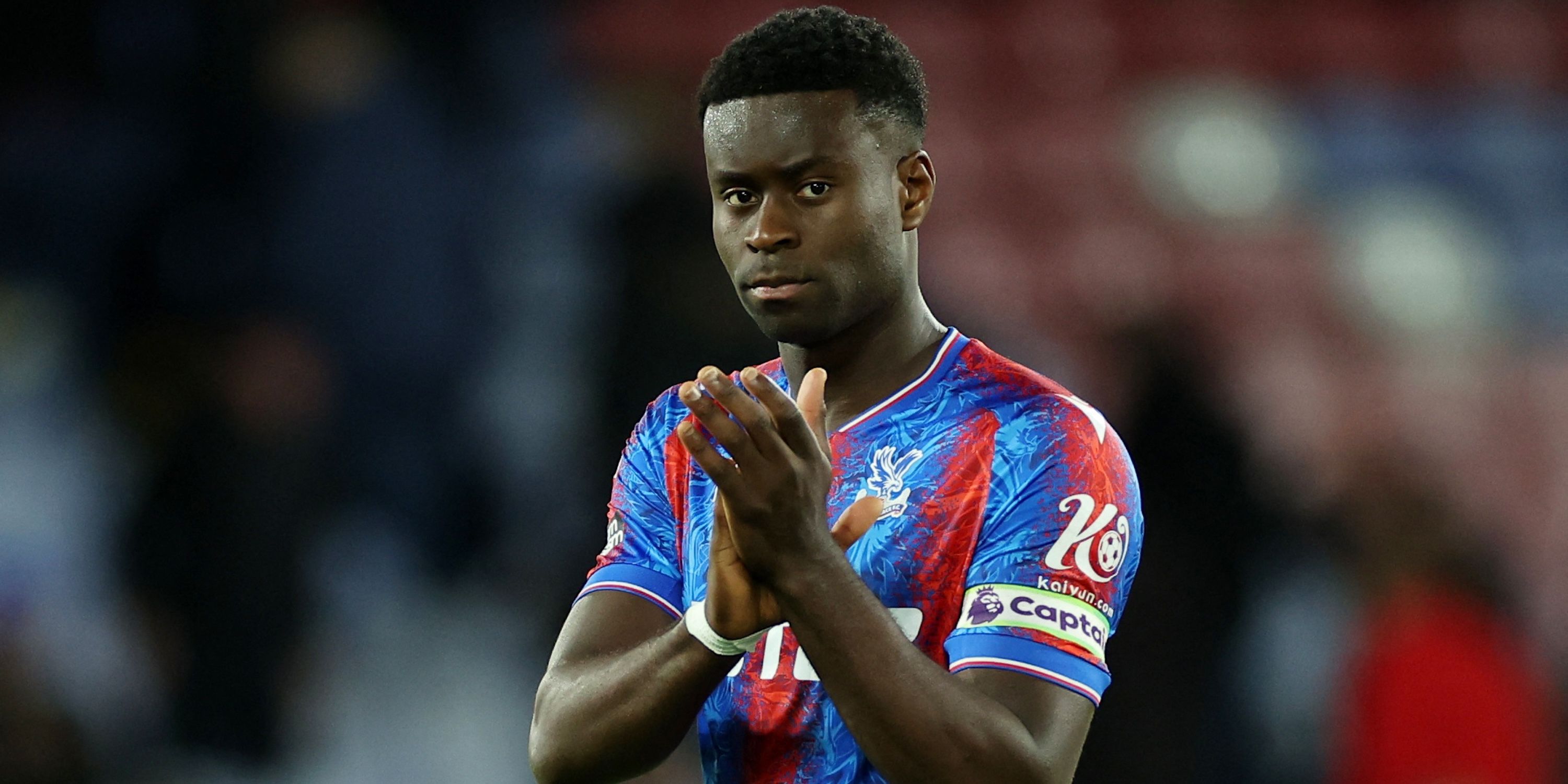 Crystal Palace's Marc Guehi reacts after the match 