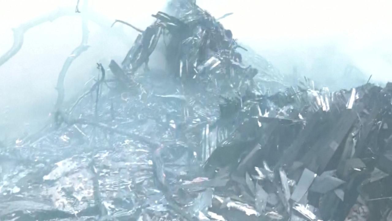 Smoke rises amidst debris after an Air India plane crashed in Ahmedabad, India, June 12, 2025, in this still image taken from video. ANI/Reuters TV via REUTERS    THIS IMAGE HAS BEEN SUPPLIED BY A THIRD PARTY. INDIA OUT. NO COMMERCIAL OR EDITORIAL SALES IN INDIA.