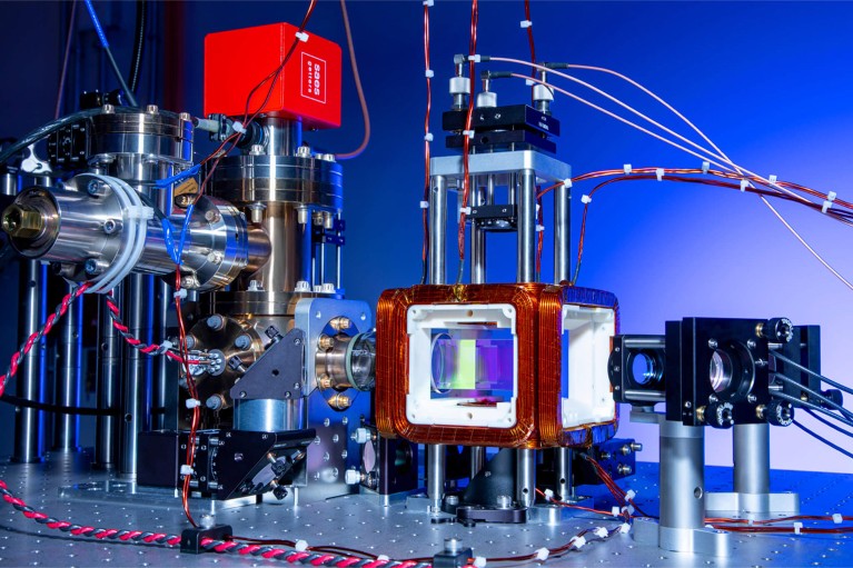 A view of the Aquila magneto-optical trap in QuEra’s facilities.