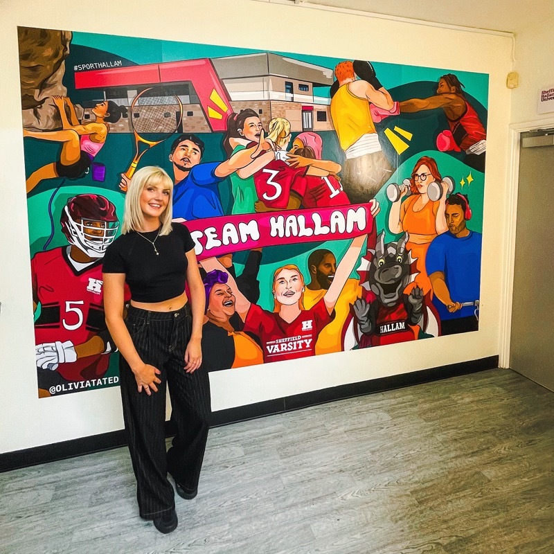 Olivia’s mural is a sporting tribute to university’s success
