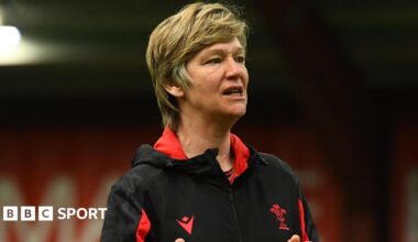 Wales Women's Under-20s head coach Liza Burgess during training