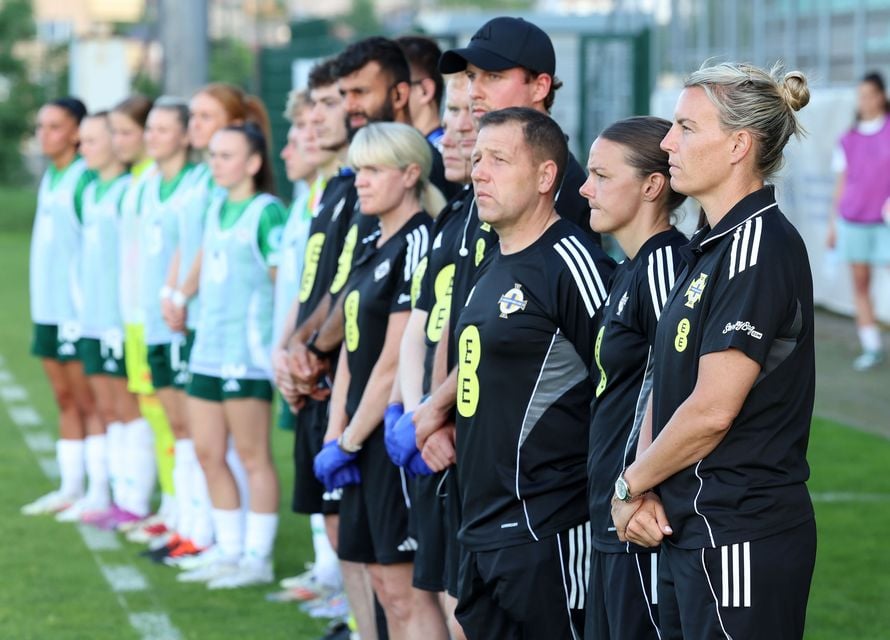 Northern Ireland Head Coach Tanya Oxtoby with her backroom staff