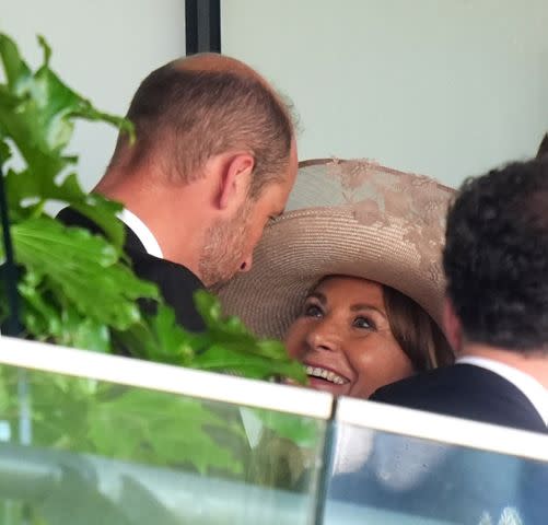 James Manning/PA Images via Getty  Prince William and Carole Middleton chat at the Royal Ascot on June 18, 2025