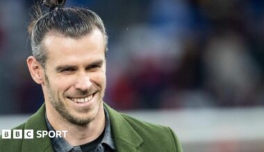 Gareth Bale addresses Wales fans following his retirement on the Cardiff City pitch