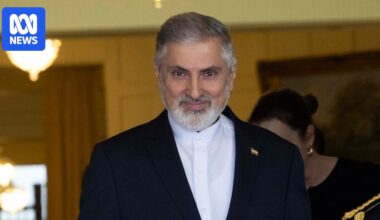 Iranian ambassador Ahmad Sadeghi calls on Anthony Albanese to condemn Israel, issues warning to Donald Trump