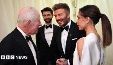 King Charles and the Beckhams at the King's Highgrove estate in Gloucestershire