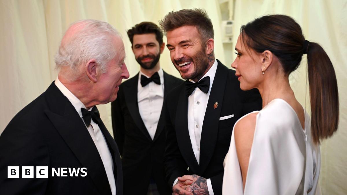 King Charles and the Beckhams at the King's Highgrove estate in Gloucestershire