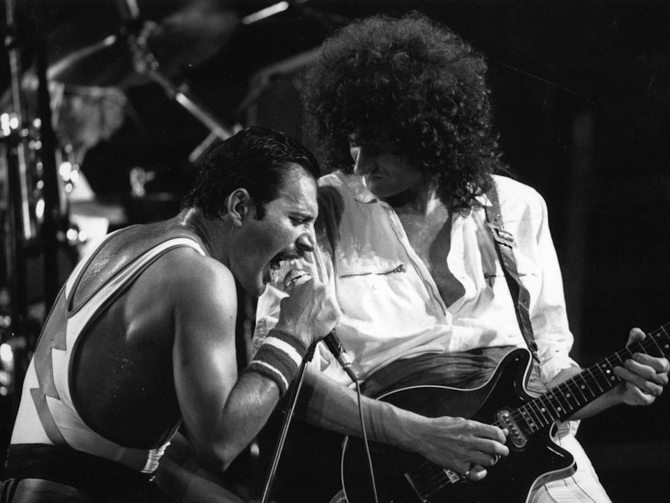 Freddie Mercury and Brian May in 1984 (Getty Images)
