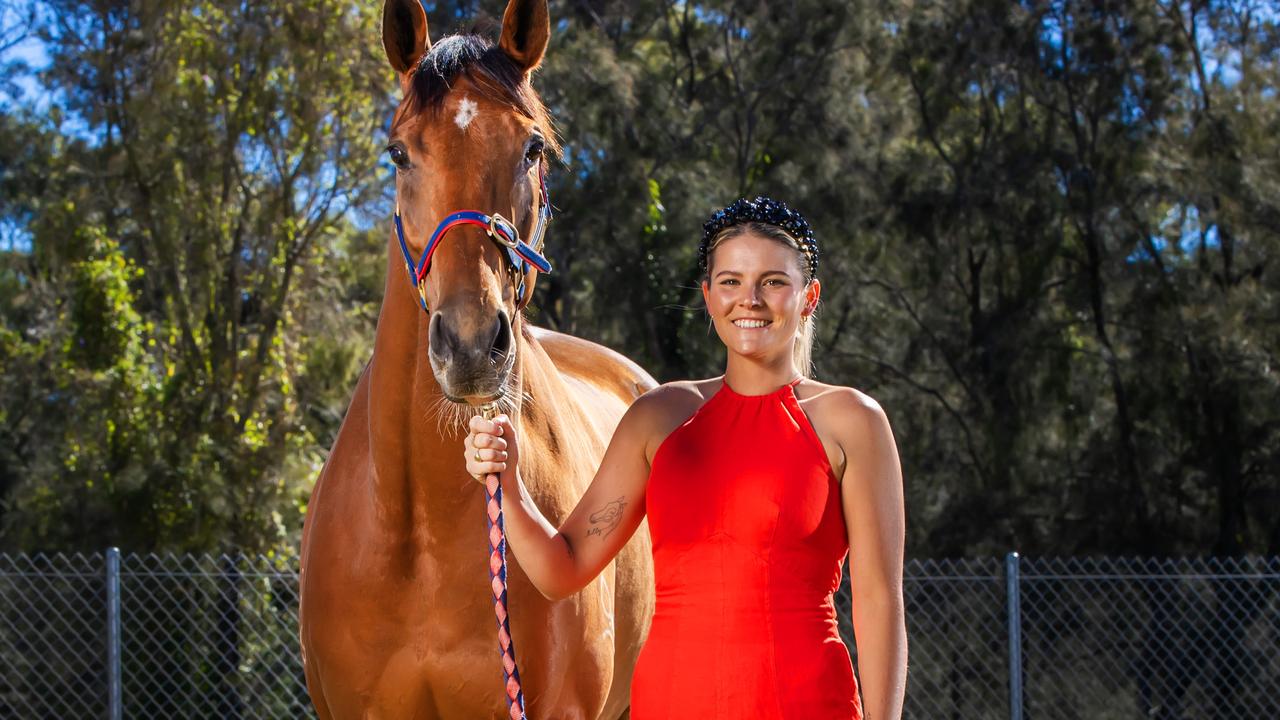 Maddy Sears, with Yellow Brick earlier in the week, said she was “speechless” after his runner-up performance in the Stradbroke Handicap on Saturday. Picture: Nigel Hallett