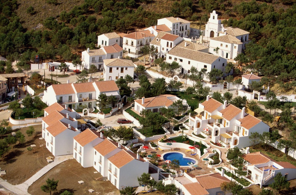 aerial shot of the set of the bbc soap el dorado