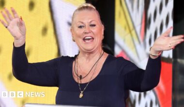 Kim Woodburn, in 3th place, leaves the Celebrity Big Brother house on February 3, 2017 in Borehamwood, United Kingdom