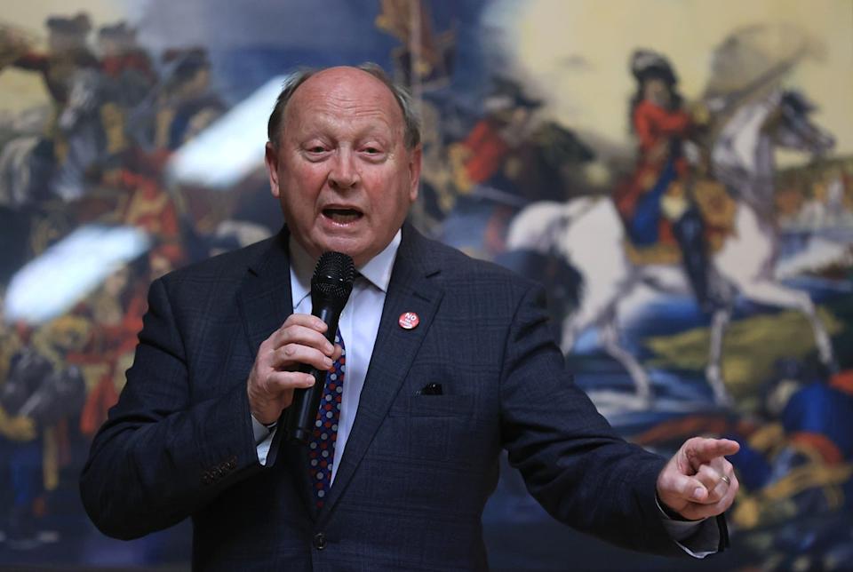 TUV leader Jim Allister speaking during a public meeting at Moygashel Orange Hall (Liam McBurney/PA) (PA Archive)