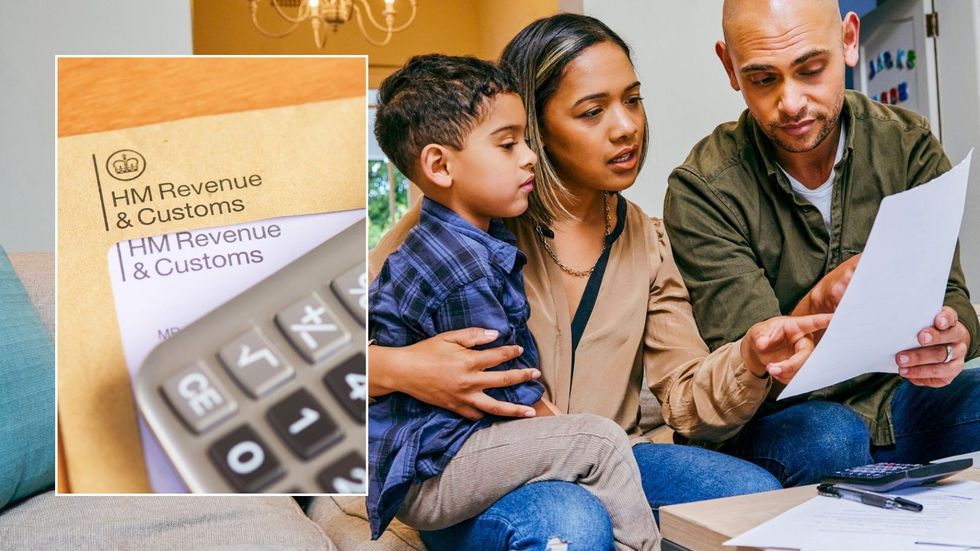Family going over taxes and HMRC letter