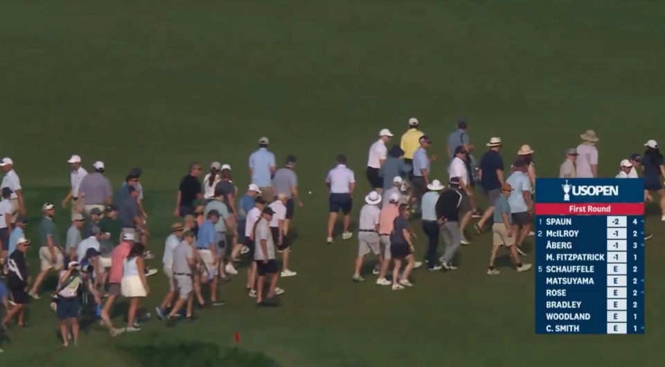 The tee shot travelled so far it that only just missed the crosswalk
