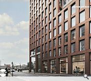 A cutaway entrance is intended to improve public realm