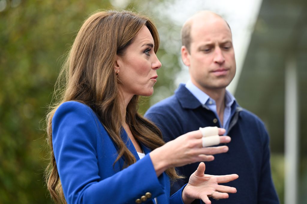 Prince William and Princess Kate looking serious