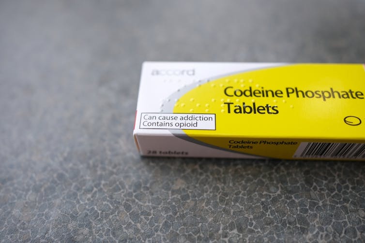 A pack of codeine pills.
