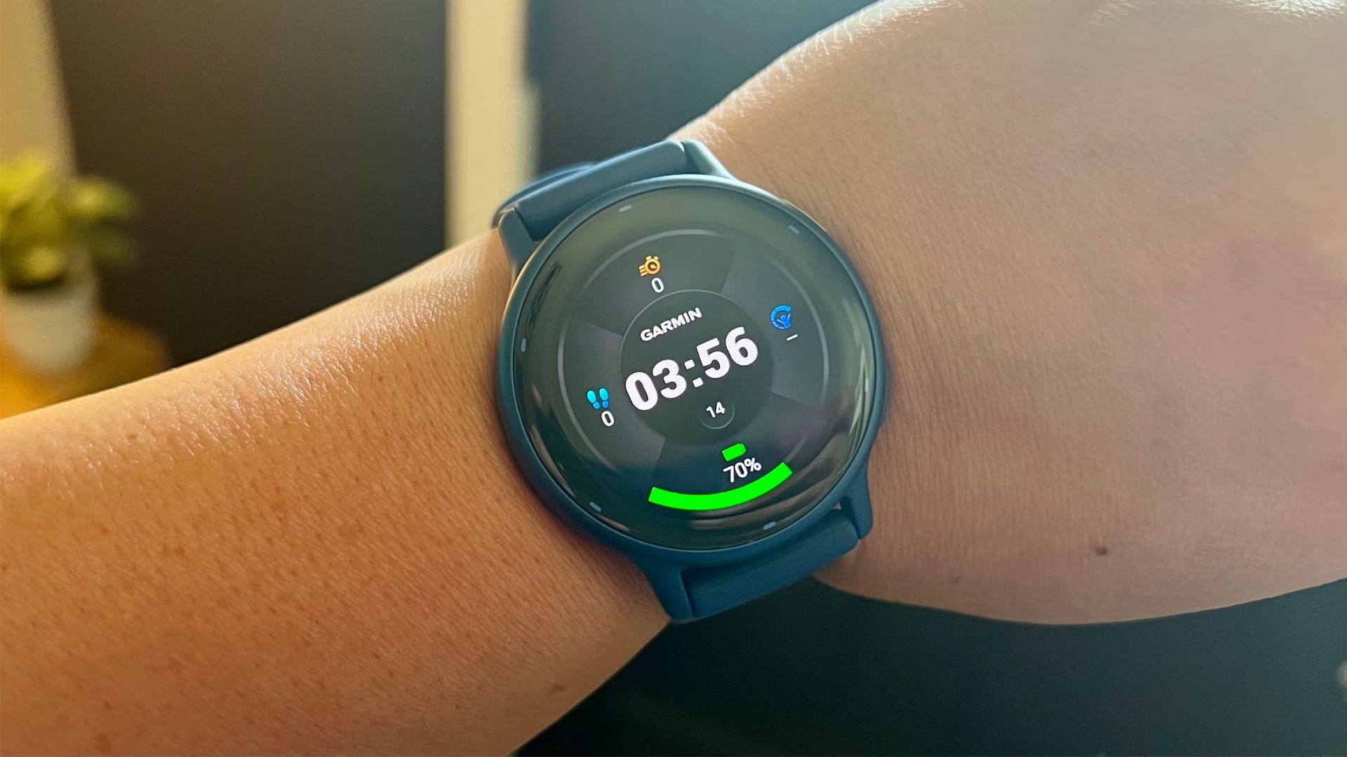 The Garmin Vivoactive 5 on a wrist.