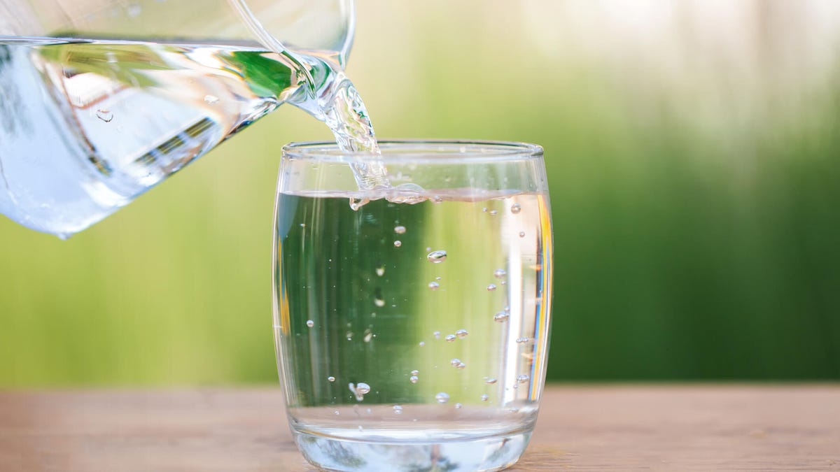 pouring a glass of water