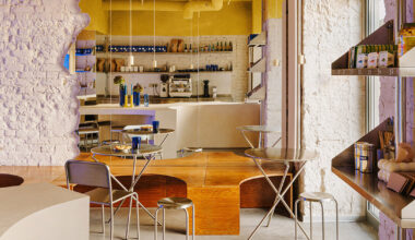 golden ceiling tops reef counter in warsaw bakery by znamy się