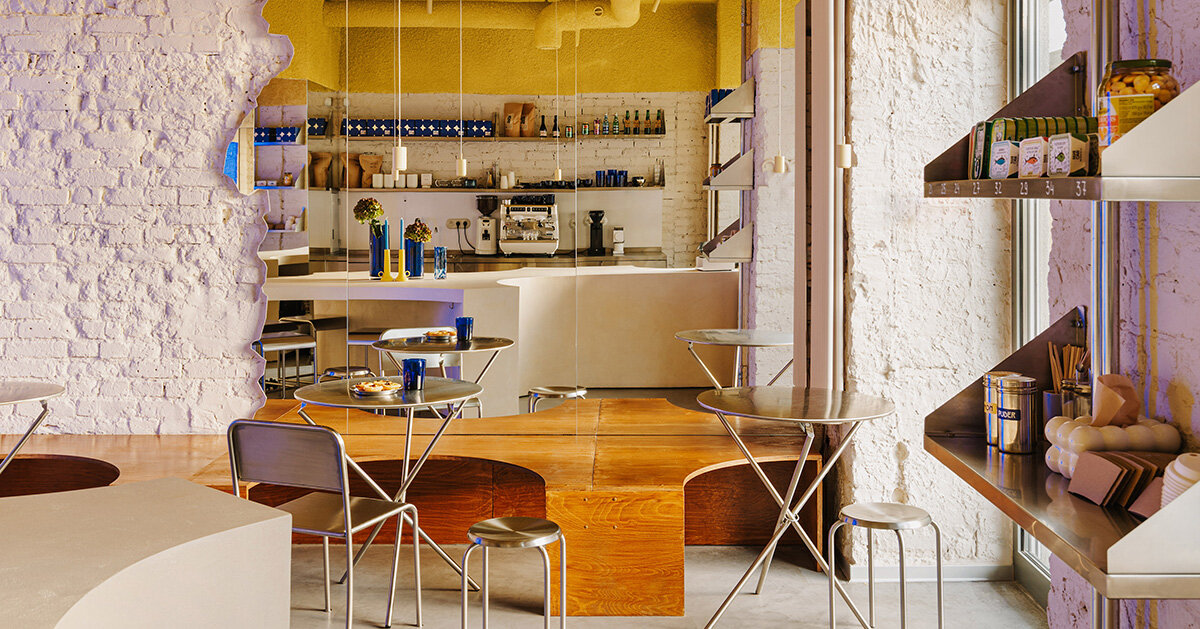 golden ceiling tops reef counter in warsaw bakery by znamy się