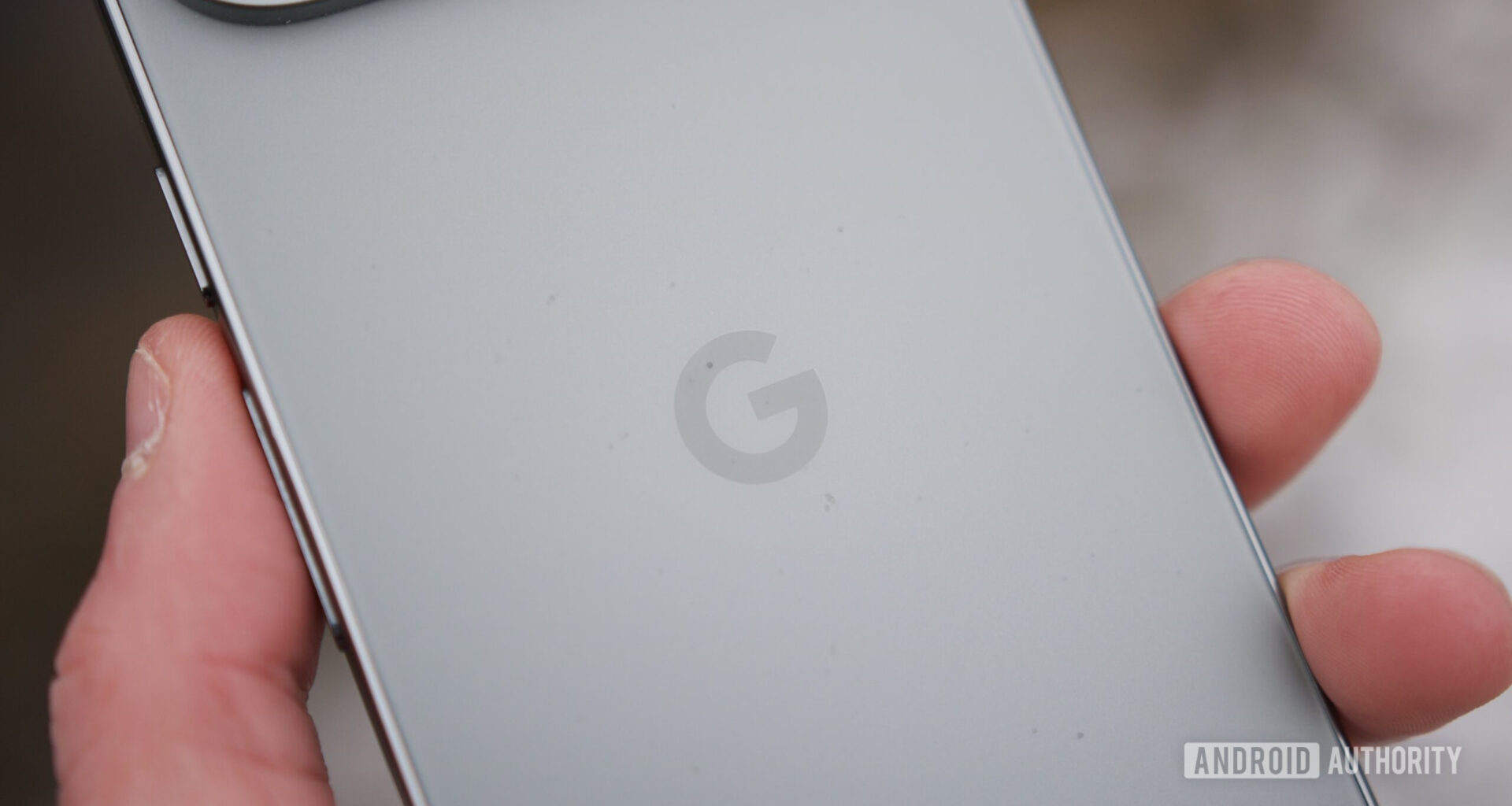 Google logo on the back of the Pixel 9 Pro.