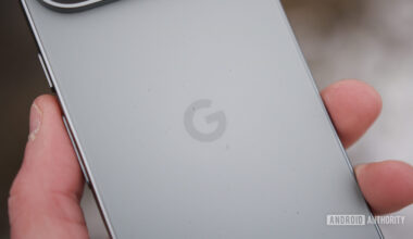 Google logo on the back of the Pixel 9 Pro.
