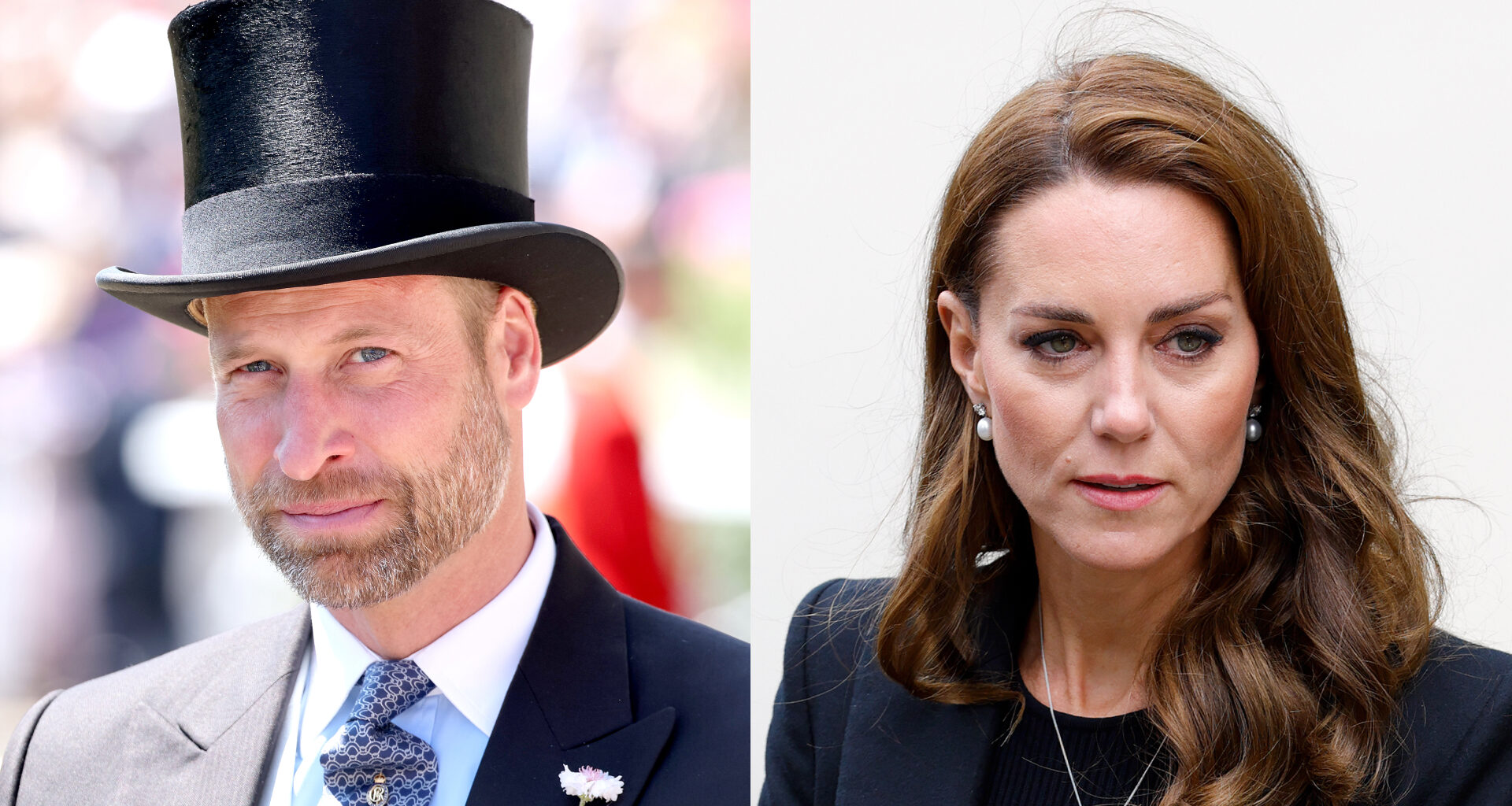 Prince William wears a top hat at Royal Ascot 2025 and Kate Middleton looks sad wearing black