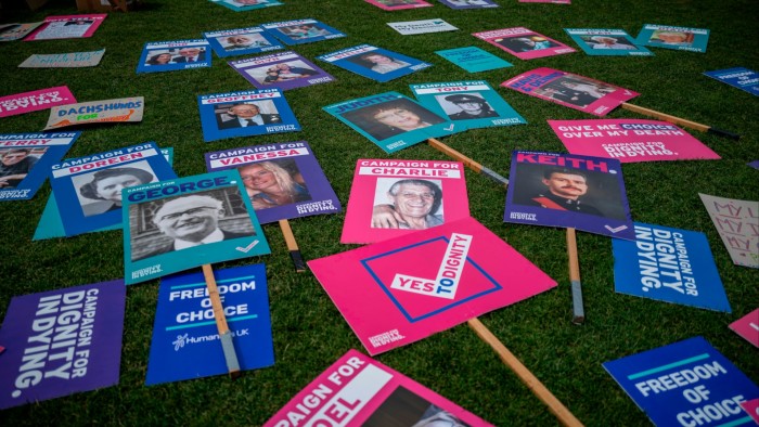 Campaign placards outside the houses of parliament